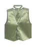 Tip Top Kids Little Boys Sage Three Button Satin Vest Tie 2 Pc Set 2-6 - SophiasStyle.com
